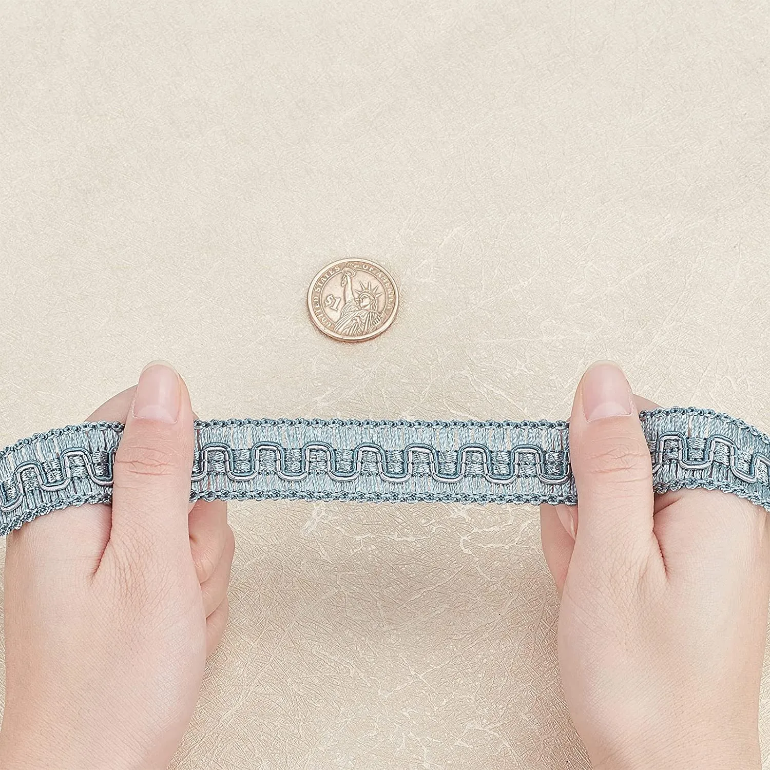 12.6 Yards 0.8 inch Dark Sea Green Woven Braid Trim Handmade Polyester Braid Trim Sewing Green Edge Trim Crafts Decorative Trim with Card for Curtain Slipcover DIY Costume Accessories