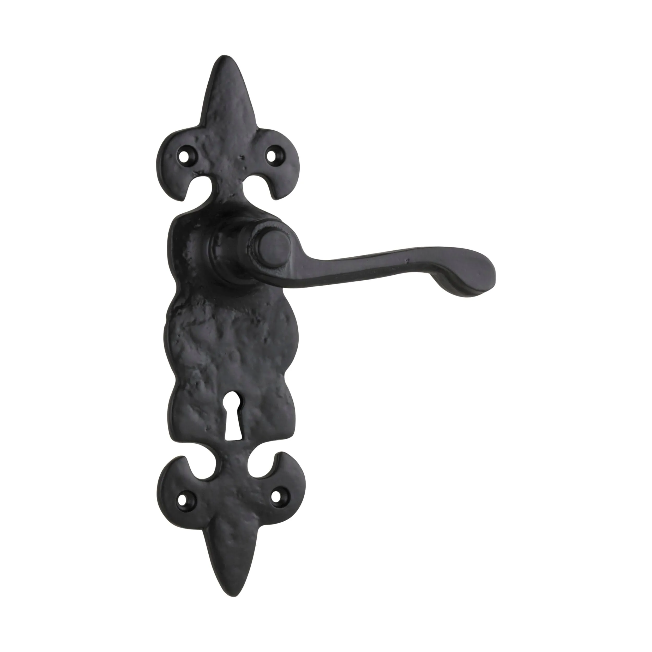 1801 Door Lever Stratford Iron Lock Pair Matte Black H192xW50xP55mm