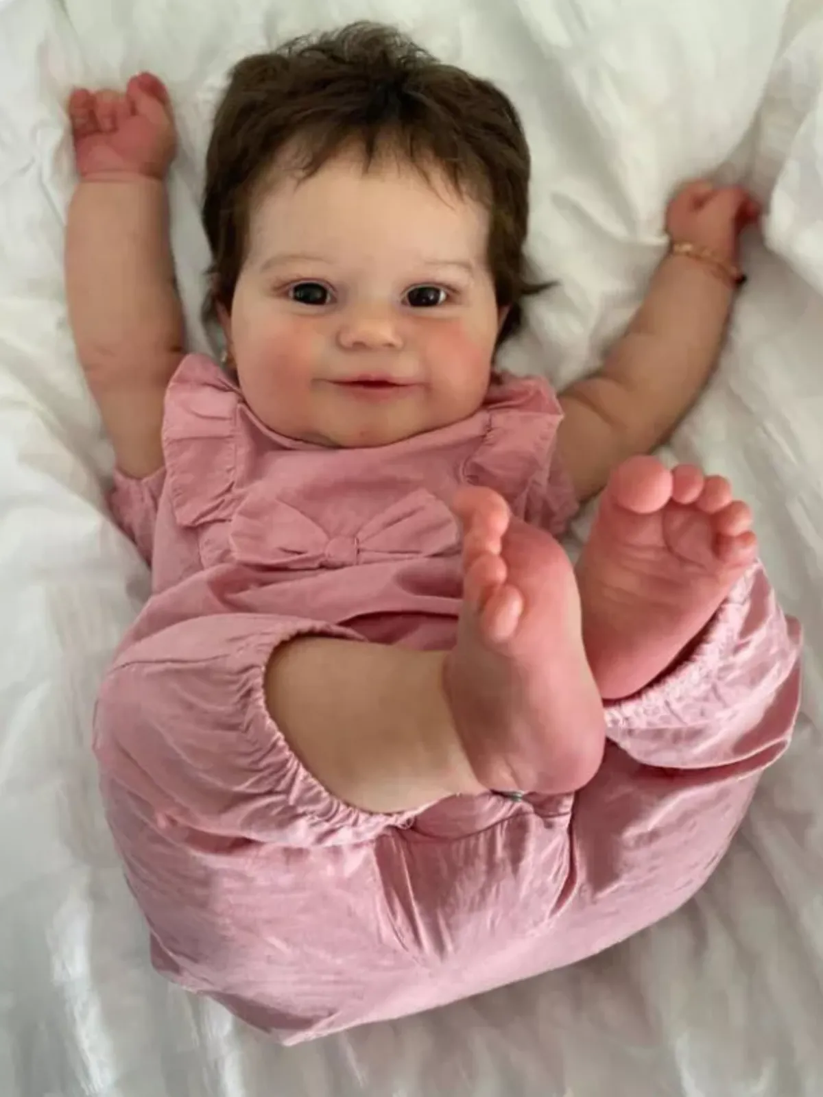 20" Reborns Maddie Lifelike Baby Doll with Brown Hair