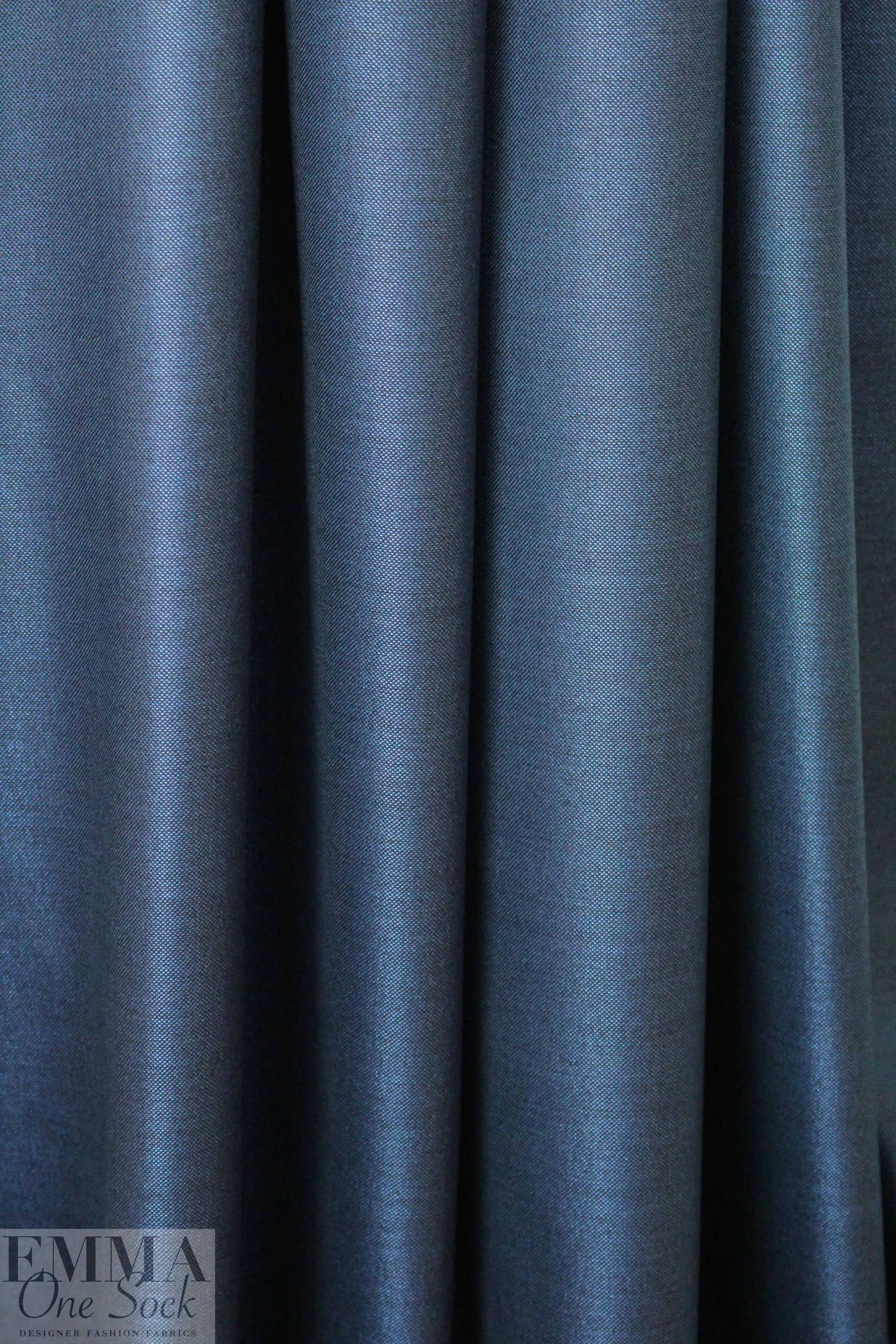 Australian wool and silk sharkskin suiting - sapphire