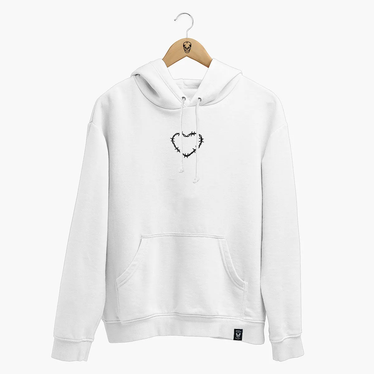 Barbed Wire Heart Embroidered Hoodie (Unisex)