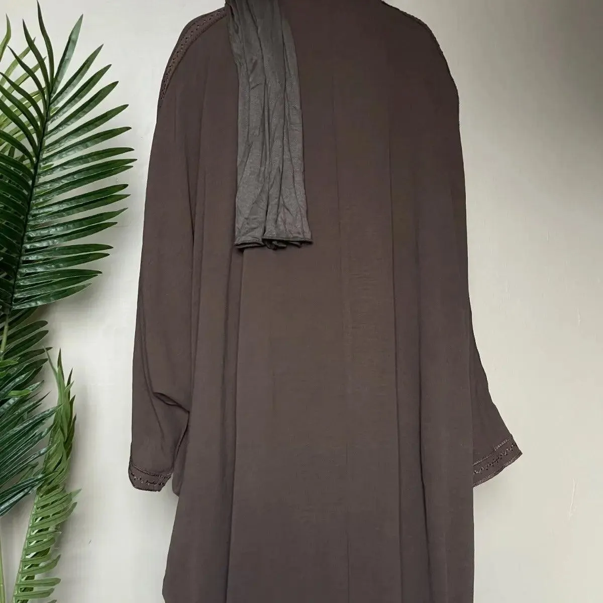 Batwing Sleeve Embroidered Open Abaya (MOA015)