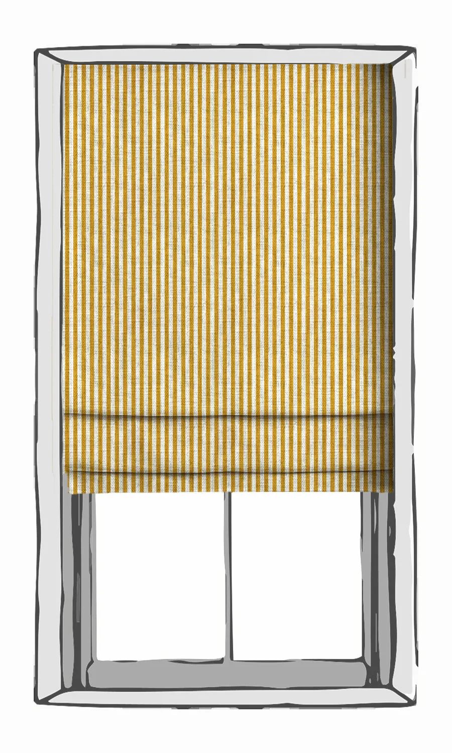'Berken' Modern Striped Custom Shades (Deep Yellow/ White)