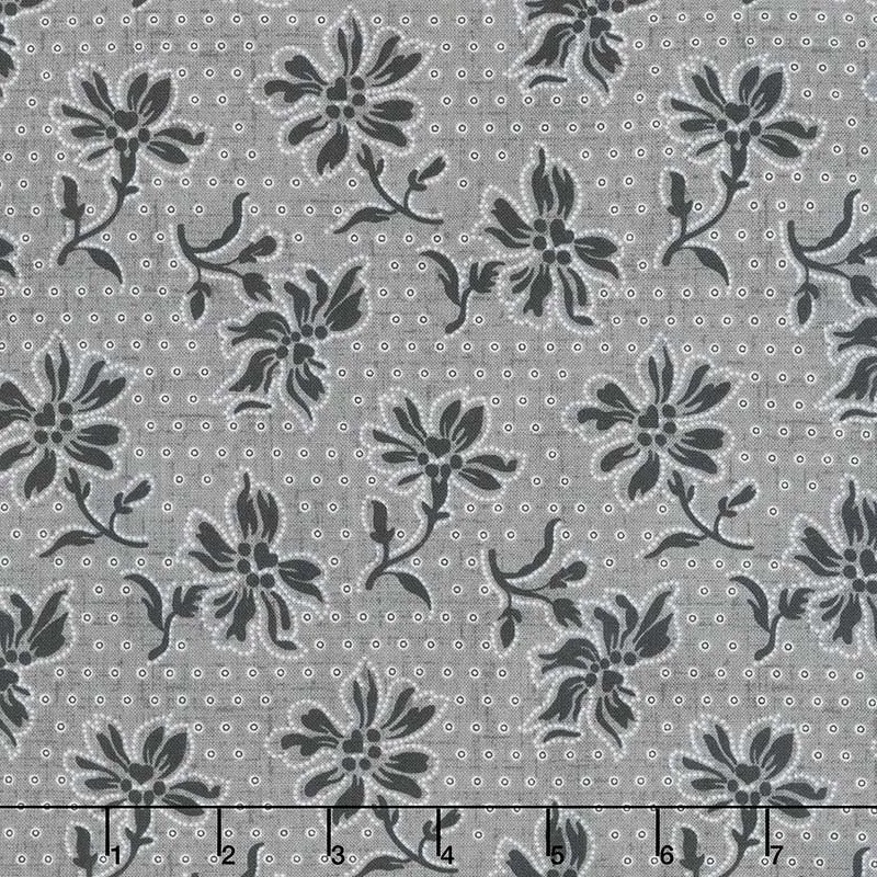 Blackwood Cottage - Dotted Floral Dark Gray Yardage