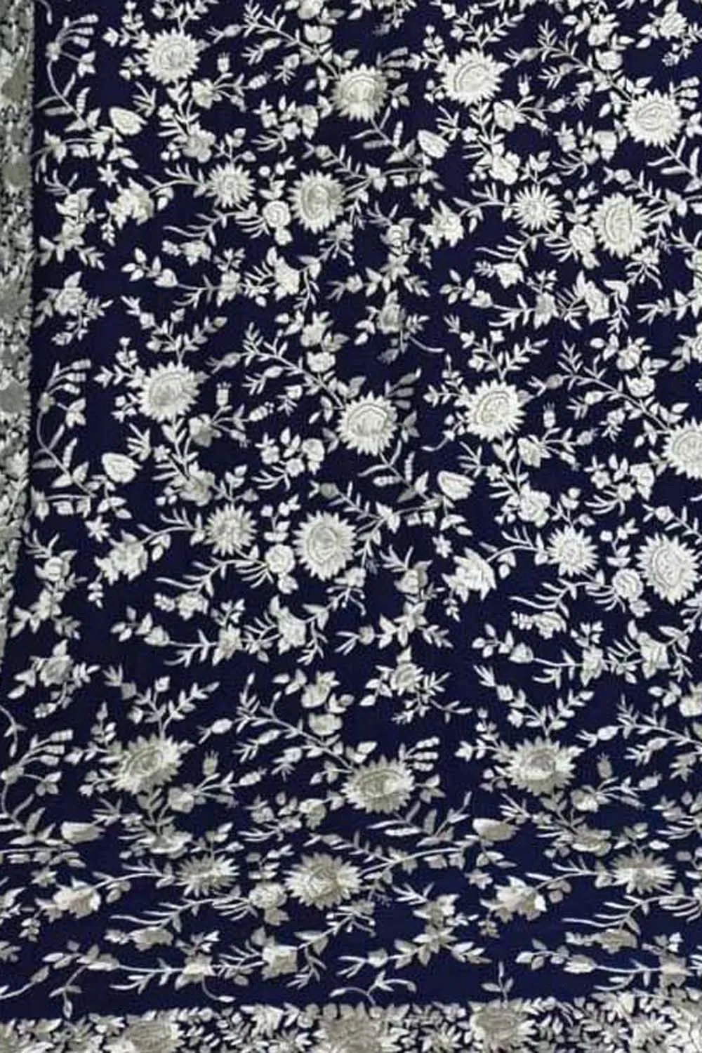 Blue Parsi Georgette Dupatta with Hand Embroidery