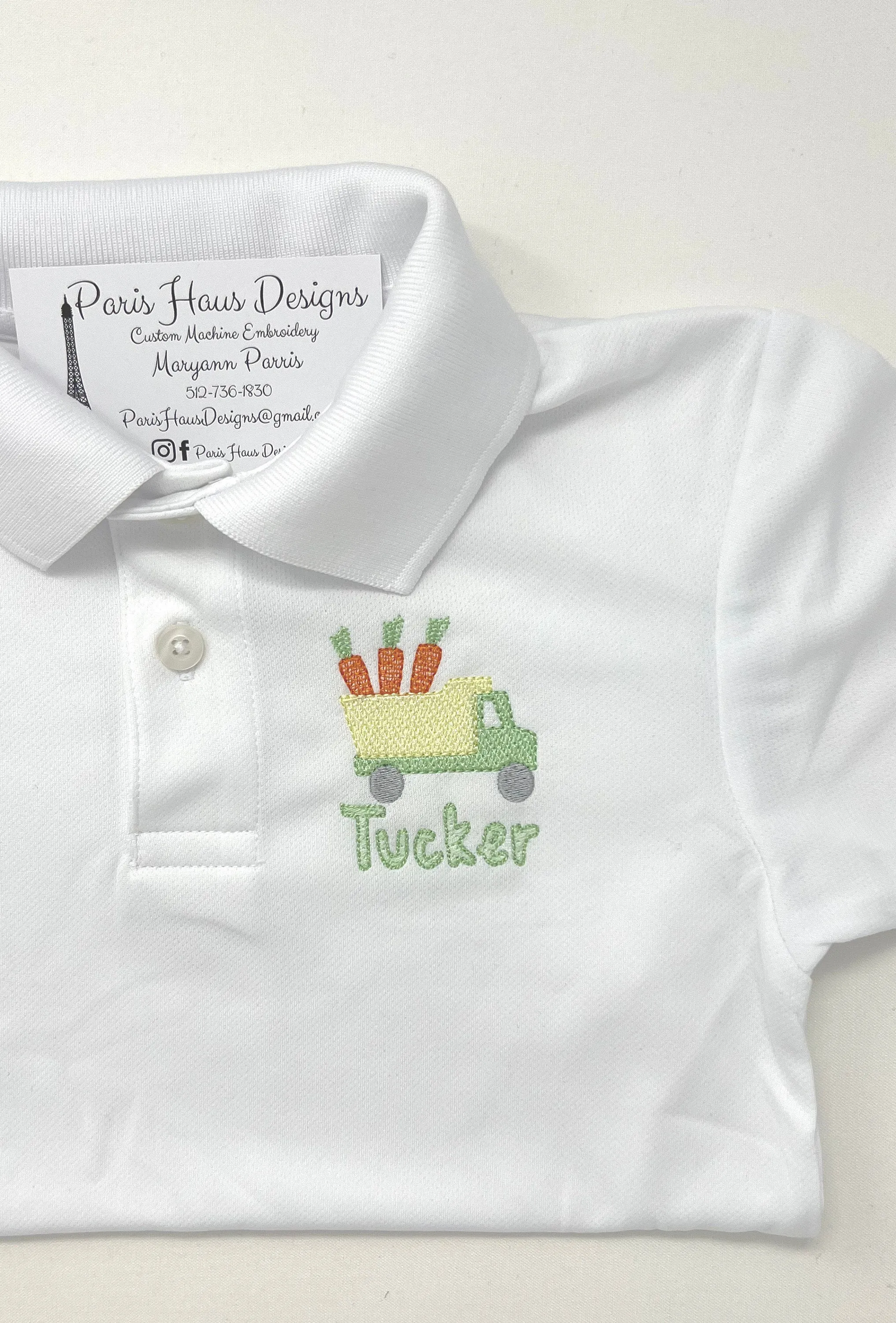 Boys Easter Dump Truck Monogram Polo Design