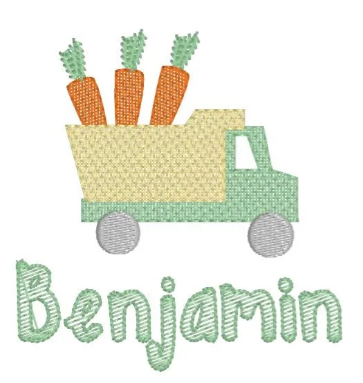 Boys Easter Dump Truck Monogram Polo Design