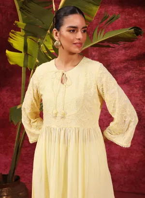 Chandni Butter Embroidered Crinkled Viscose Georgette Designer Kurti for Women