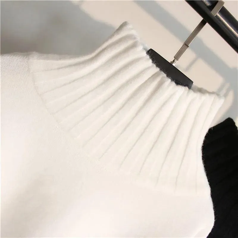 Chic Ribbed Turtleneck Pullover - Stylish Fit, Cozy Comfort
