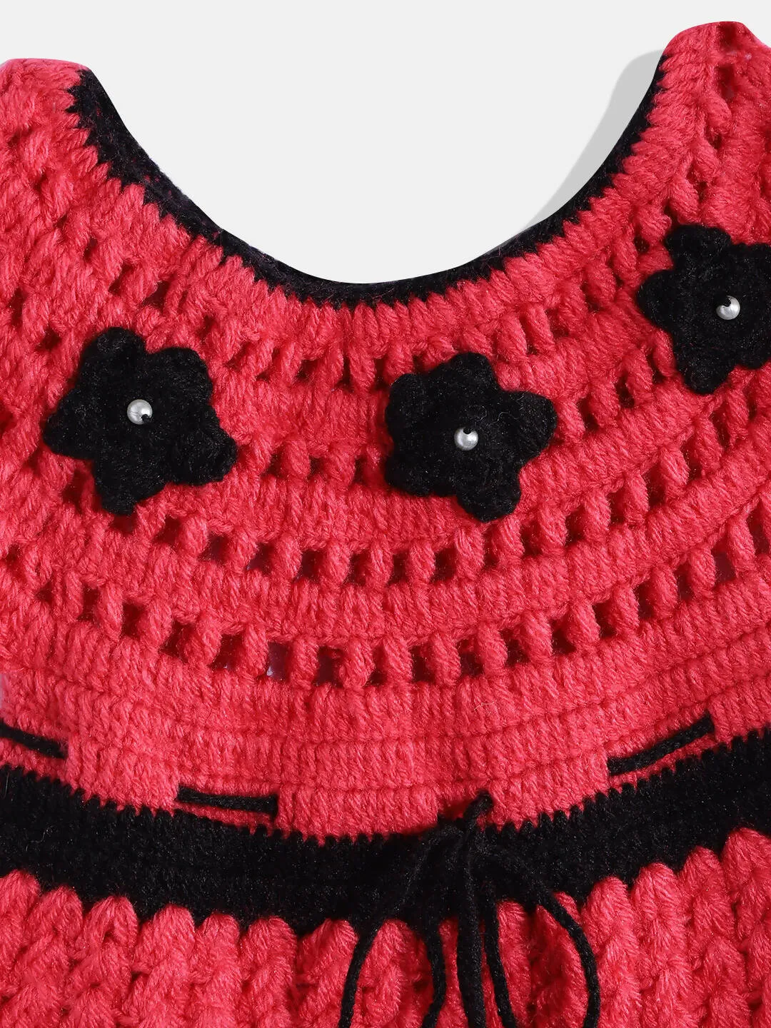 ChutPut Hand knitted Crochet Wool Queen Dress - Pink