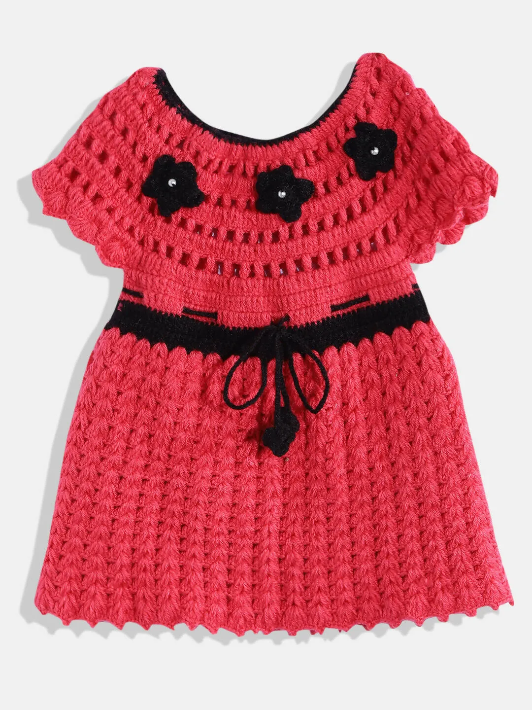 ChutPut Hand knitted Crochet Wool Queen Dress - Pink