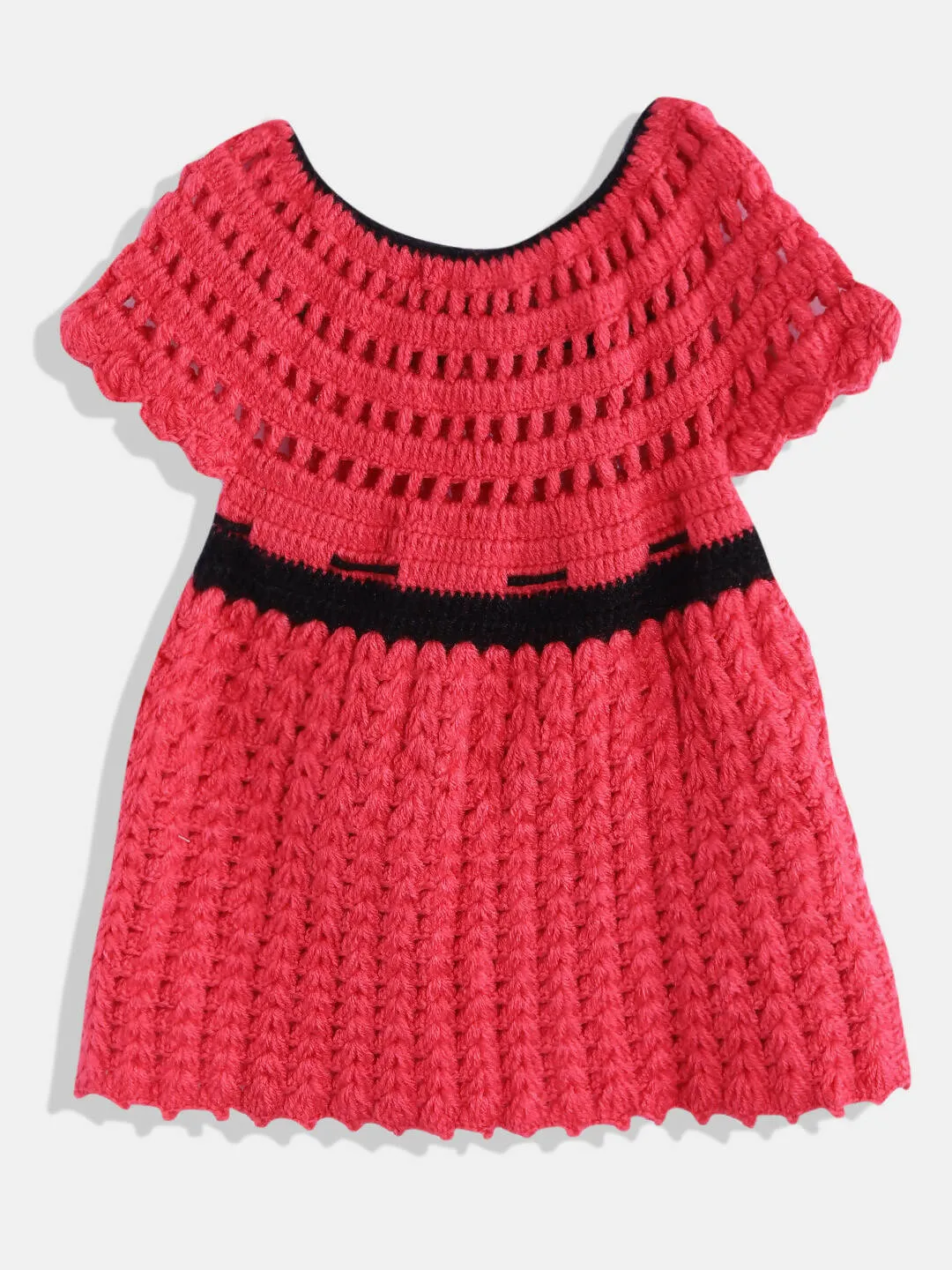 ChutPut Hand knitted Crochet Wool Queen Dress - Pink