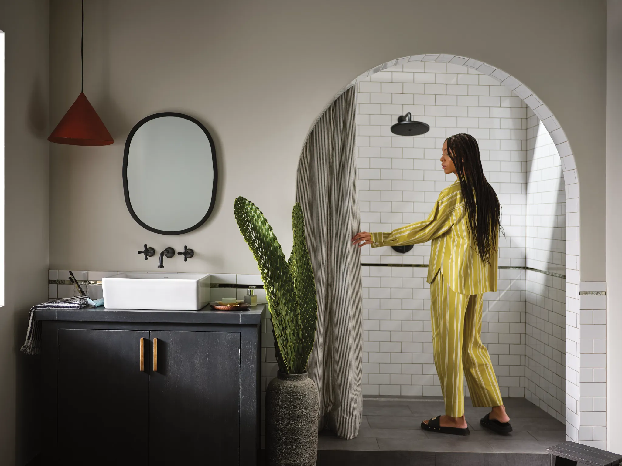 Colinet Chrome two-handle wall mount bathroom faucet