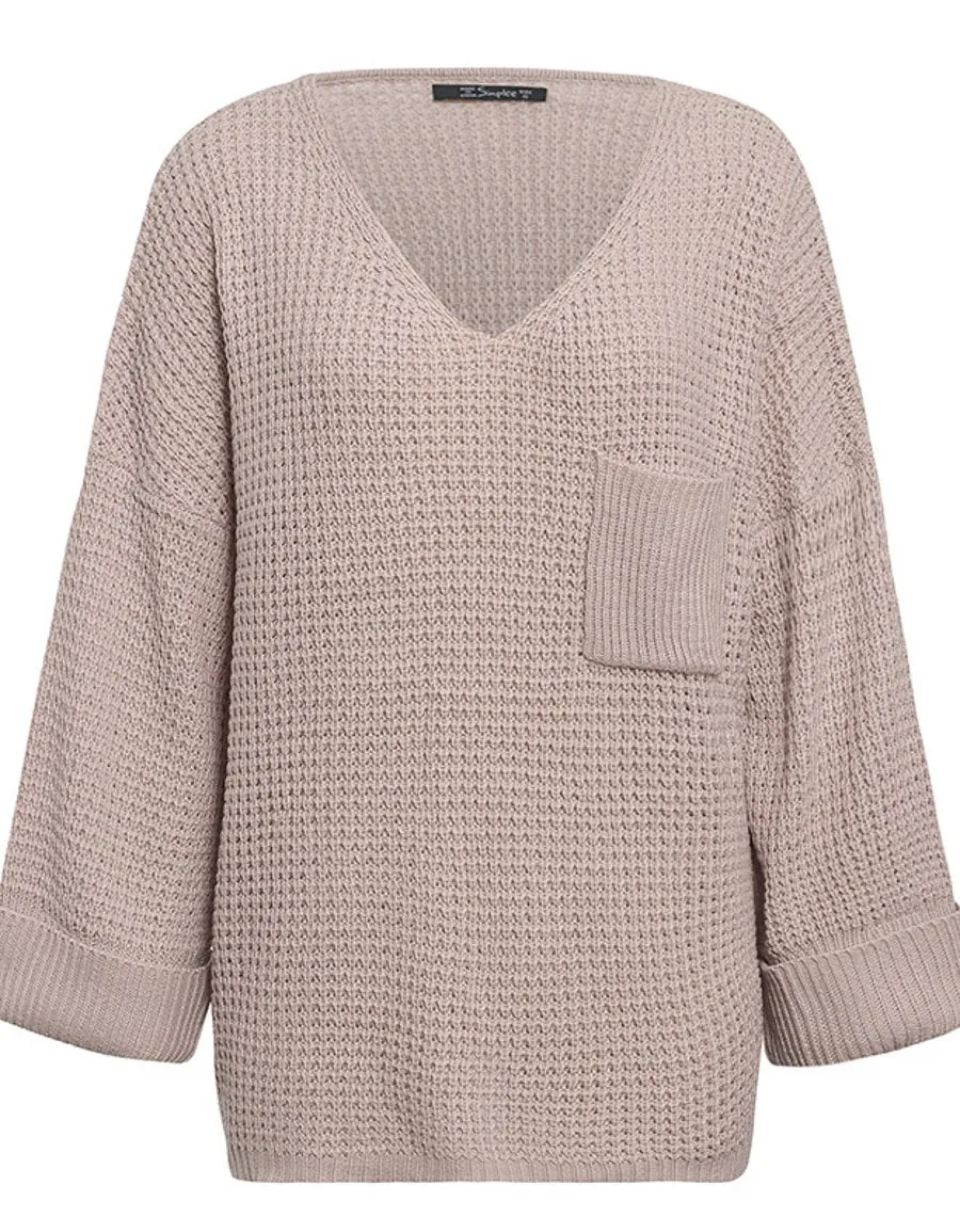Come To Me Bae Pocket Knitted Sweater - Pink