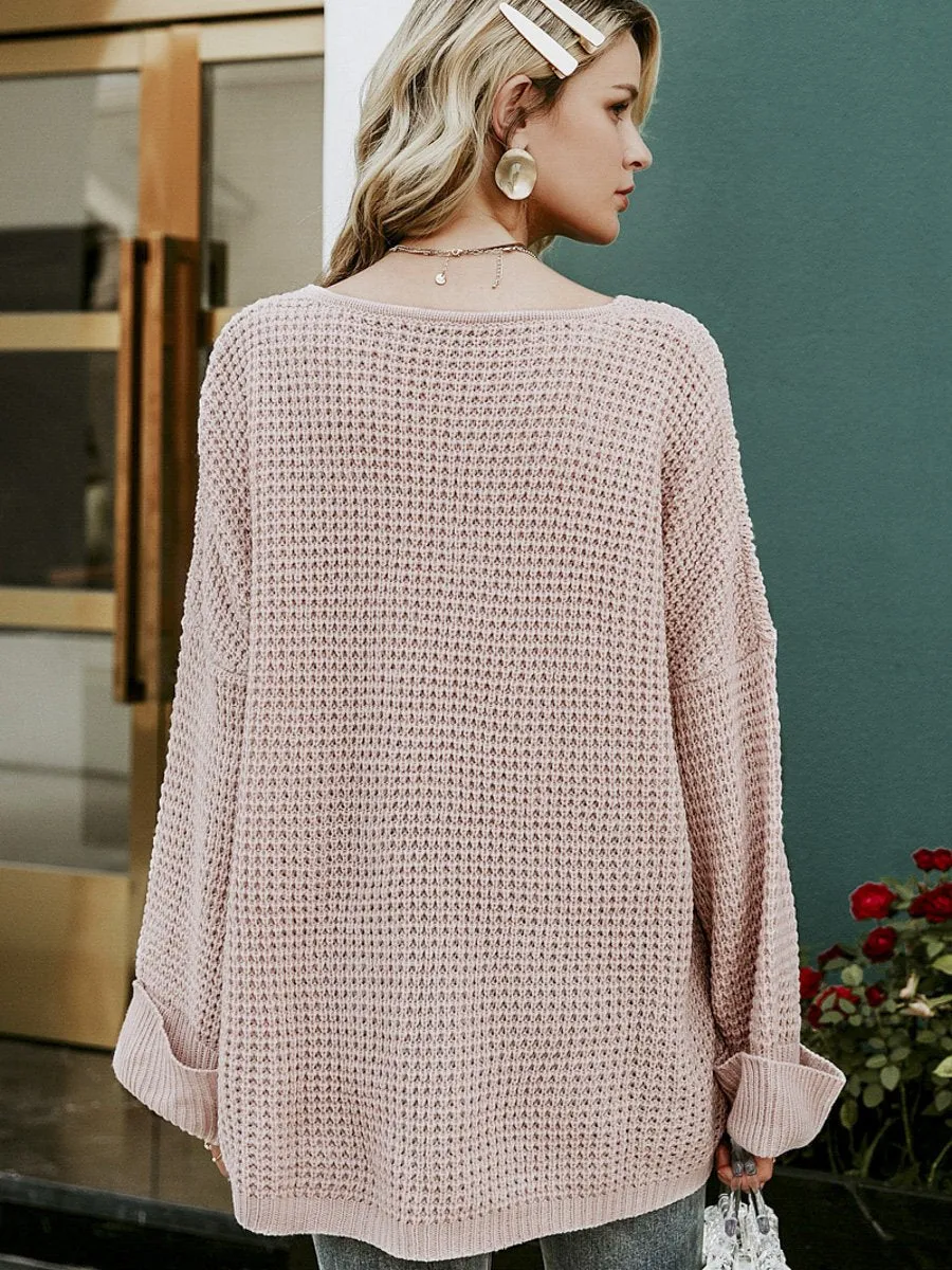 Come To Me Bae Pocket Knitted Sweater - Pink