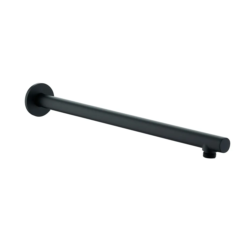 DAX Brass Round Shower Arm - 12" - Matte Black Finish (DAX-1053-300-BL)