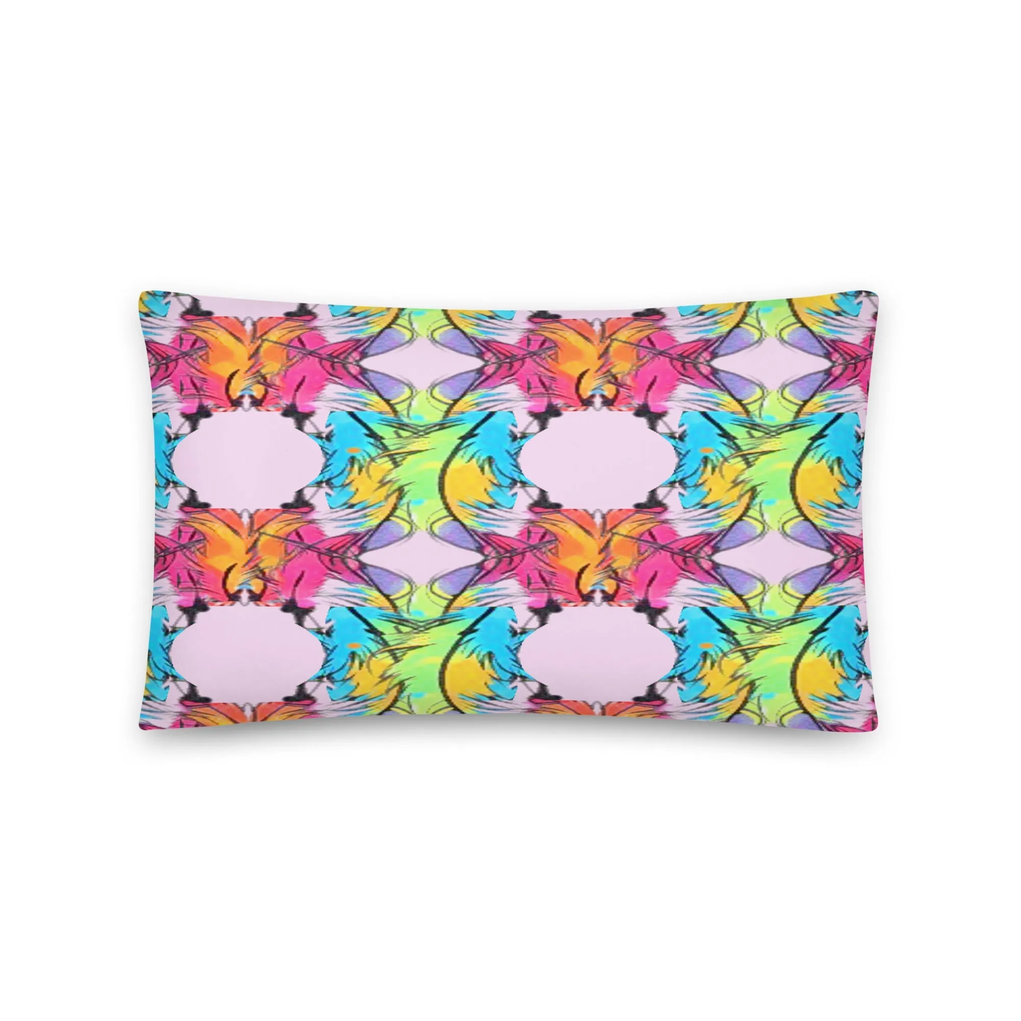 Delicate Feathers Patterned Pillow |  Elegant Home Interiors
