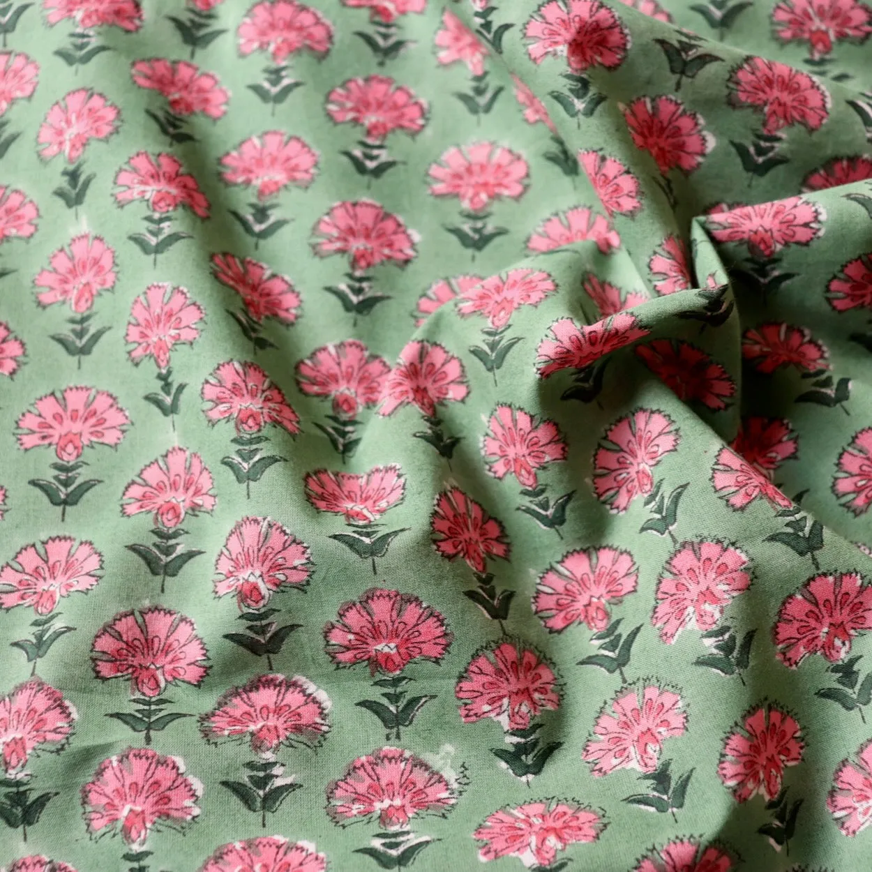 Dianthus Block Print Cotton