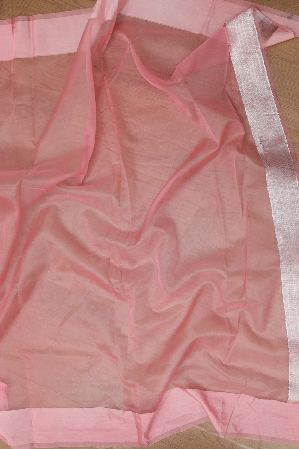 Elegant Pink Banarasi Organza Silk Sona Roopa Saree