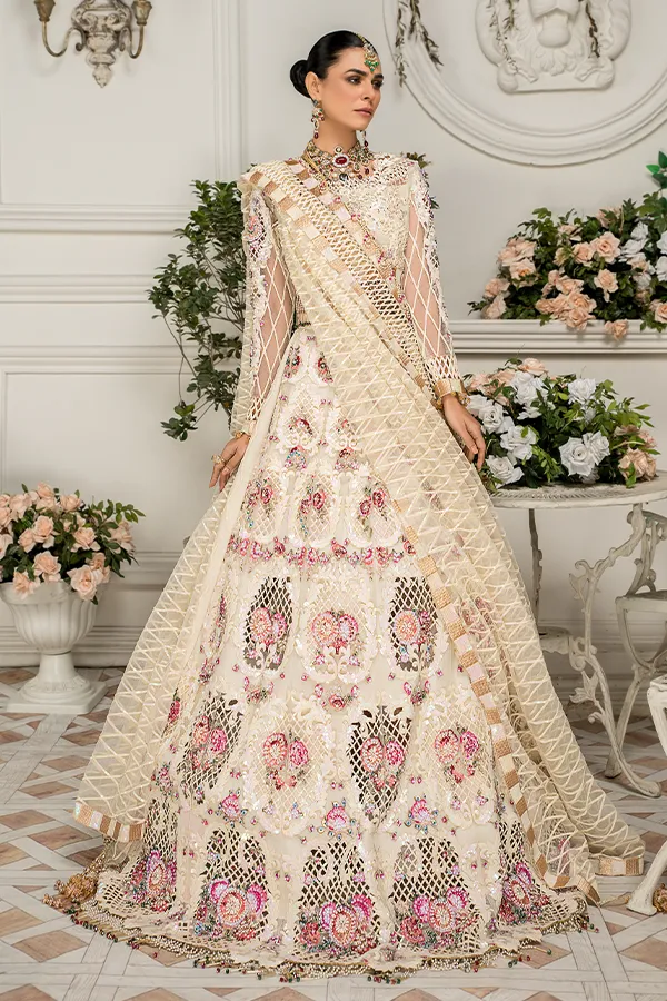 Elegant White Lehenga Choli for Wedding Party #PF404