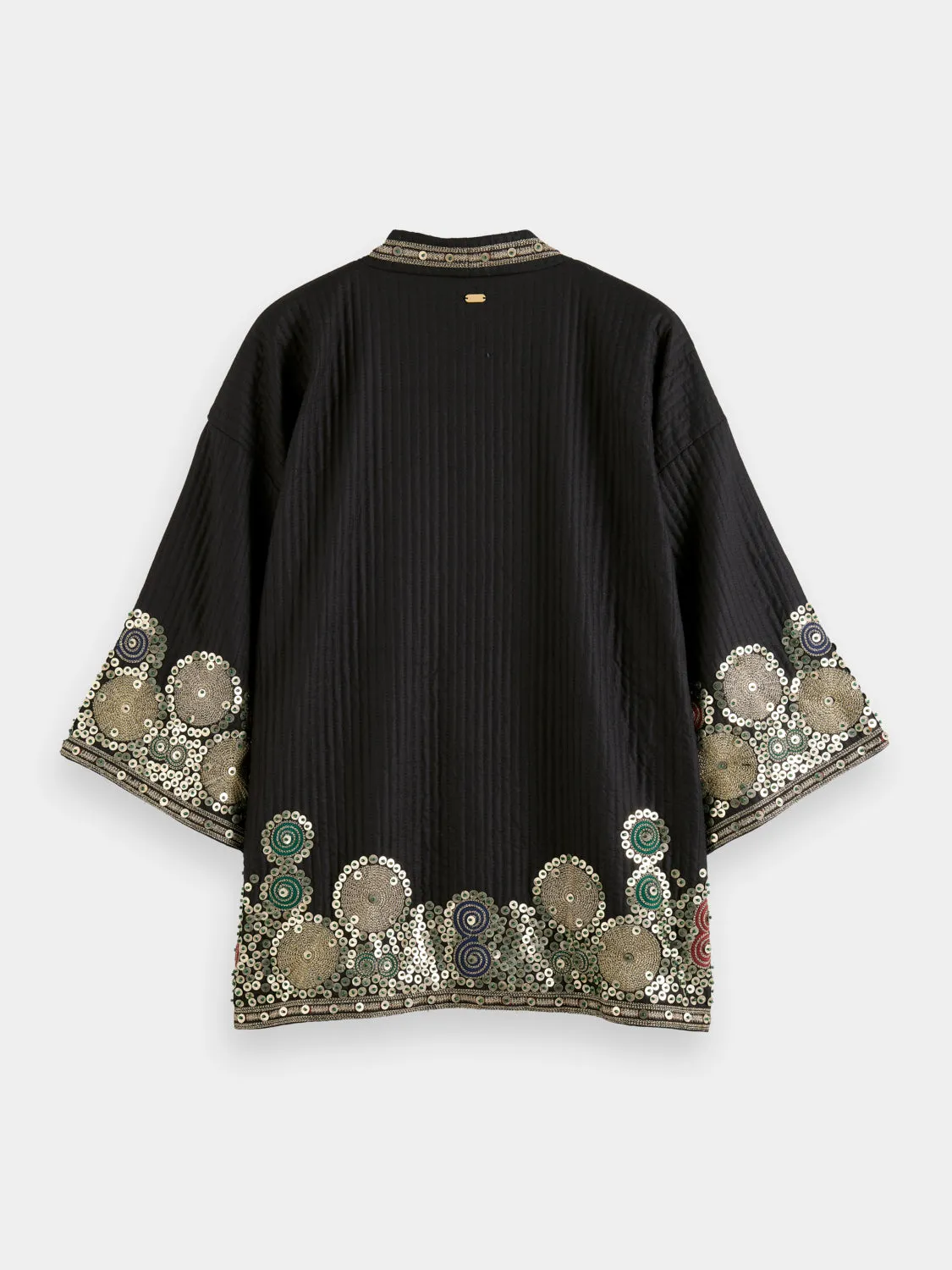 Embroidered kimono jacket