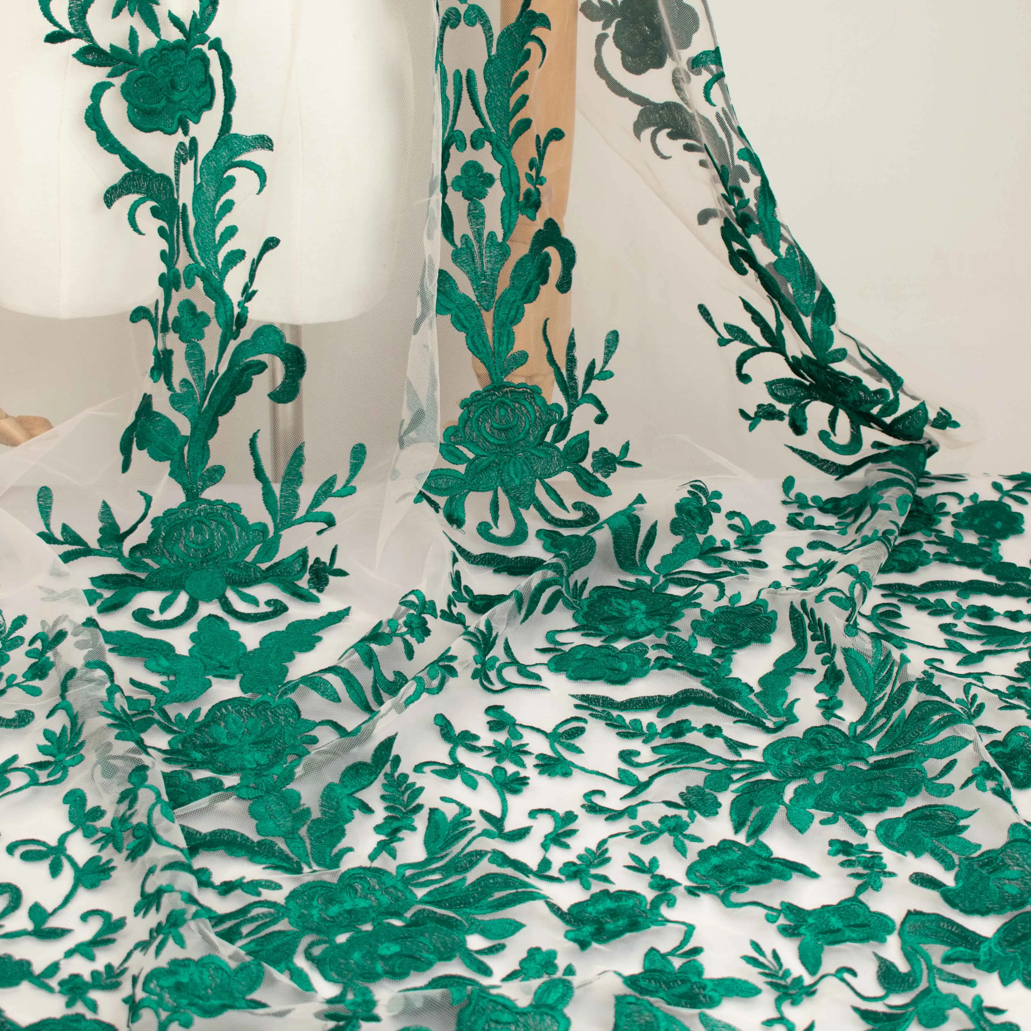 Embroidered Lace Design-3 Green