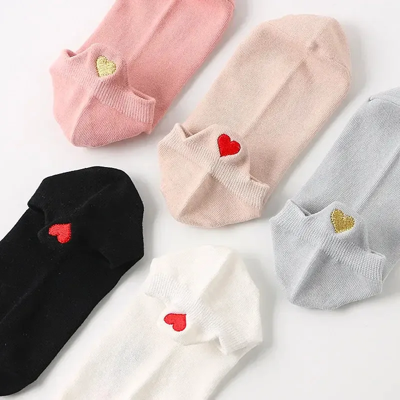 Embroidery Socks Breathable Absorbent Short Ankle Socks