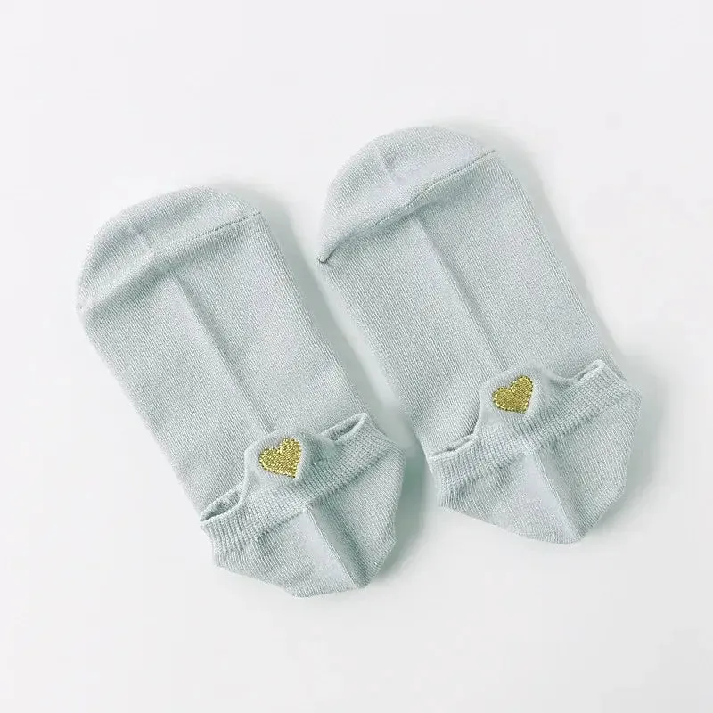 Embroidery Socks Breathable Absorbent Short Ankle Socks