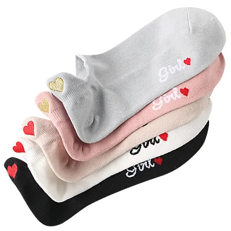 Embroidery Socks Breathable Absorbent Short Ankle Socks