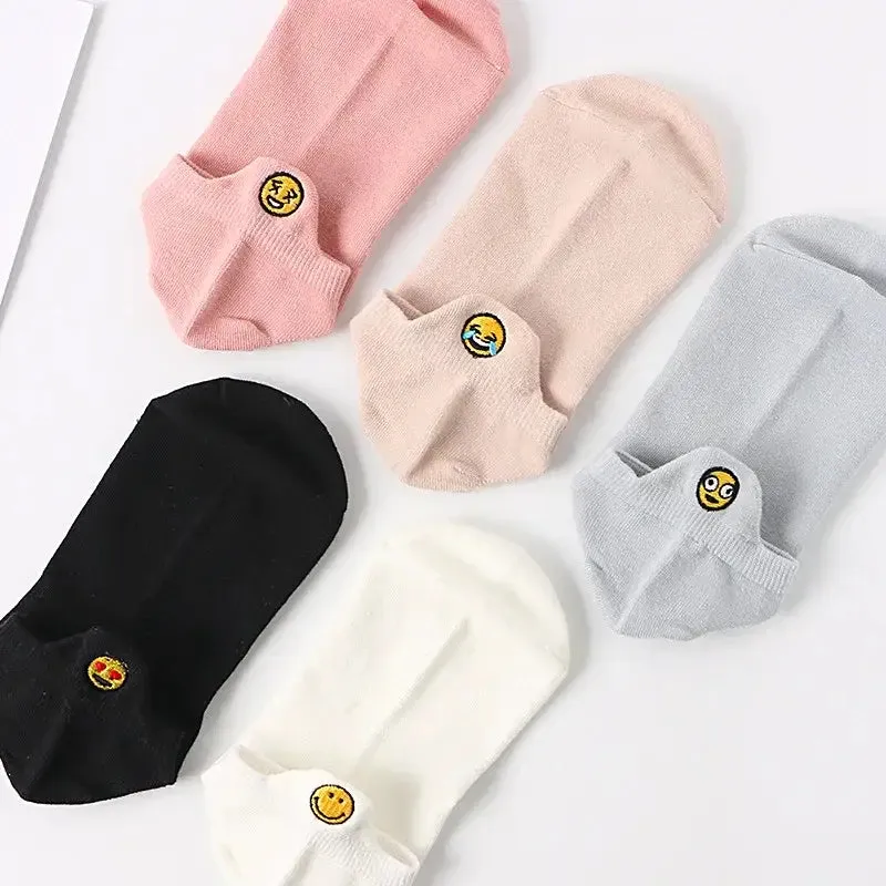Embroidery Socks Breathable Absorbent Short Ankle Socks