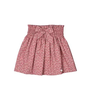 ERMINE | Pink Floral Cotton Smocked Skirt