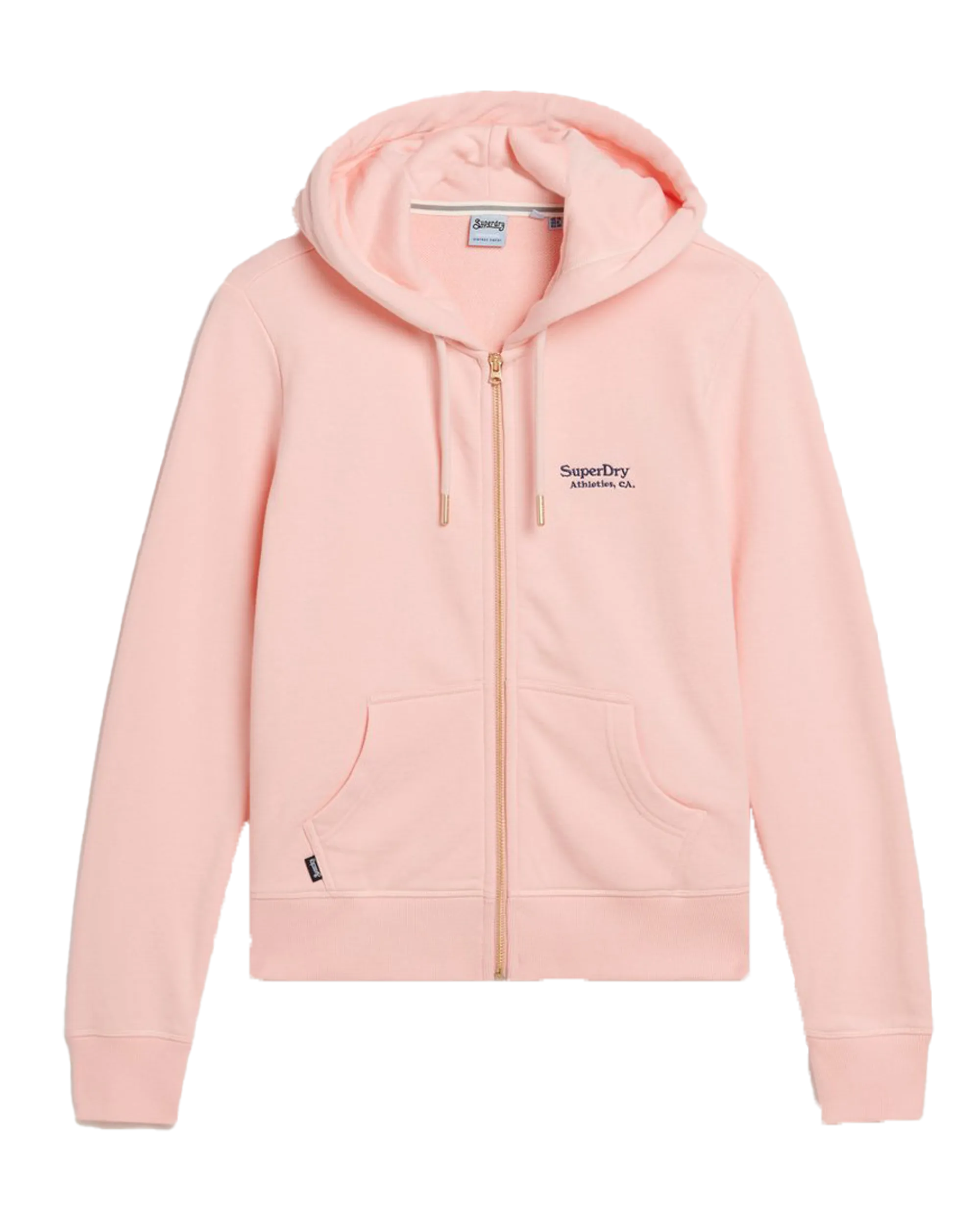 Essential Logo Zip Hoodie in Pale Rose Pink