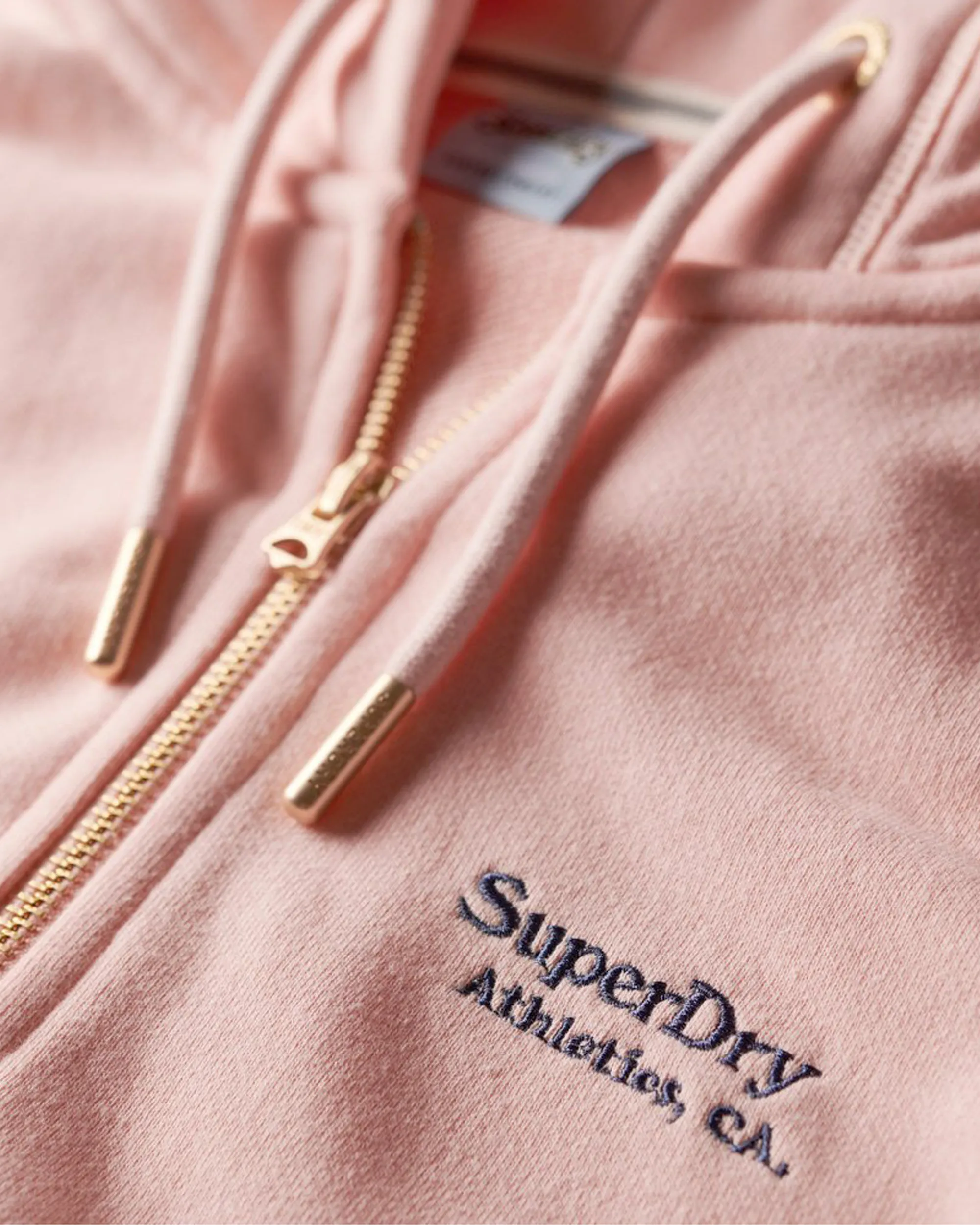 Essential Logo Zip Hoodie in Pale Rose Pink