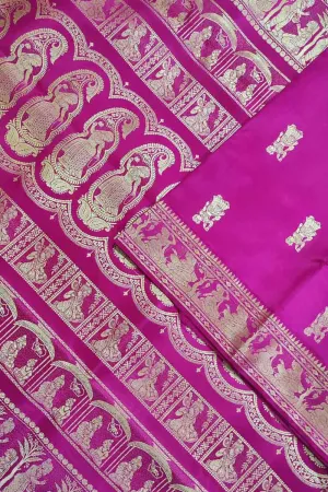 Exquisite Pink Baluchari Handloom Silk Saree - Pure Elegance
