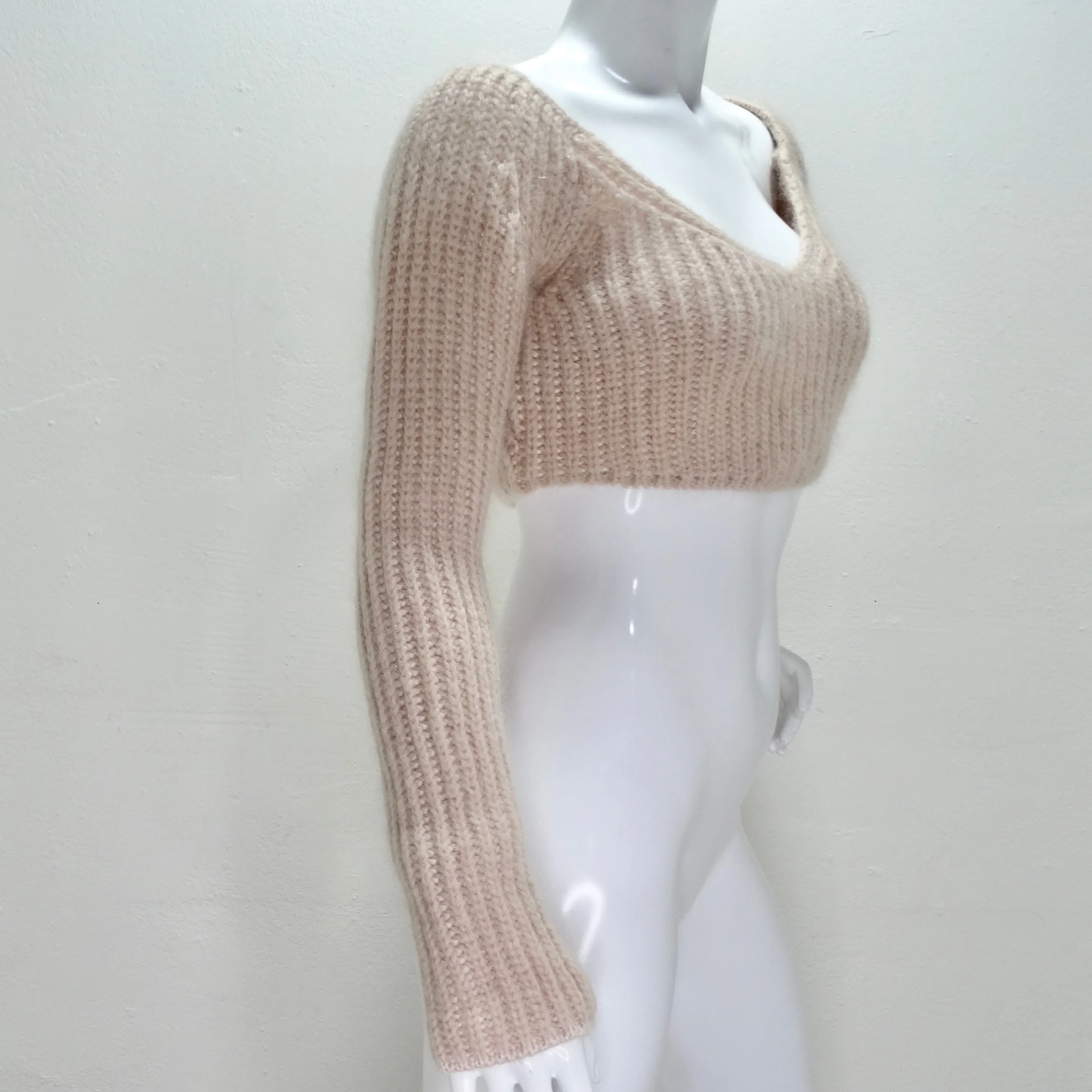 Fendi Blush Pink Cashmere Cropped Sweater