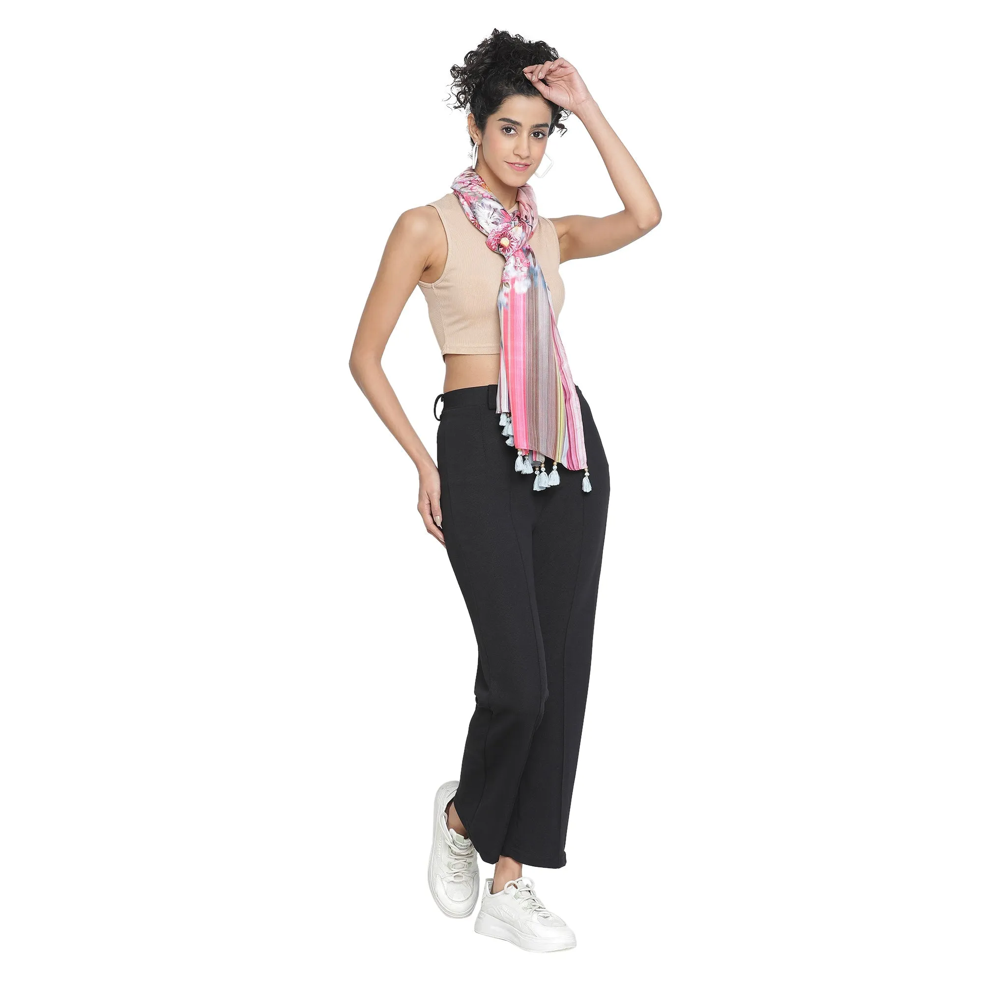 Floral Printed Design Silk Stole
