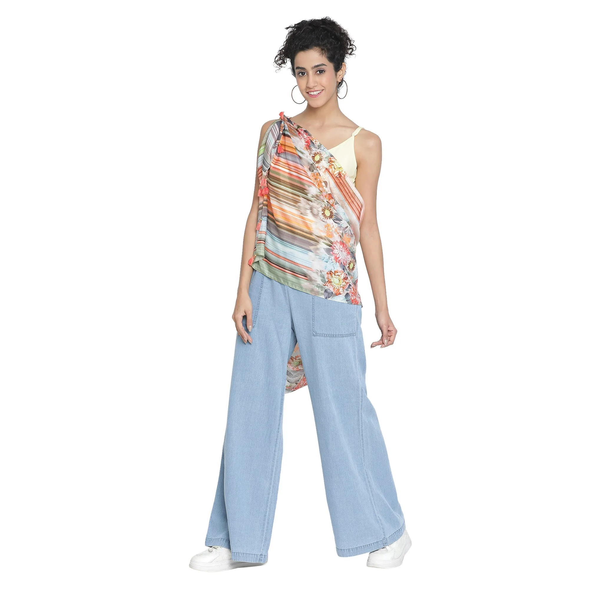 Floral Printed Design Silk Stole