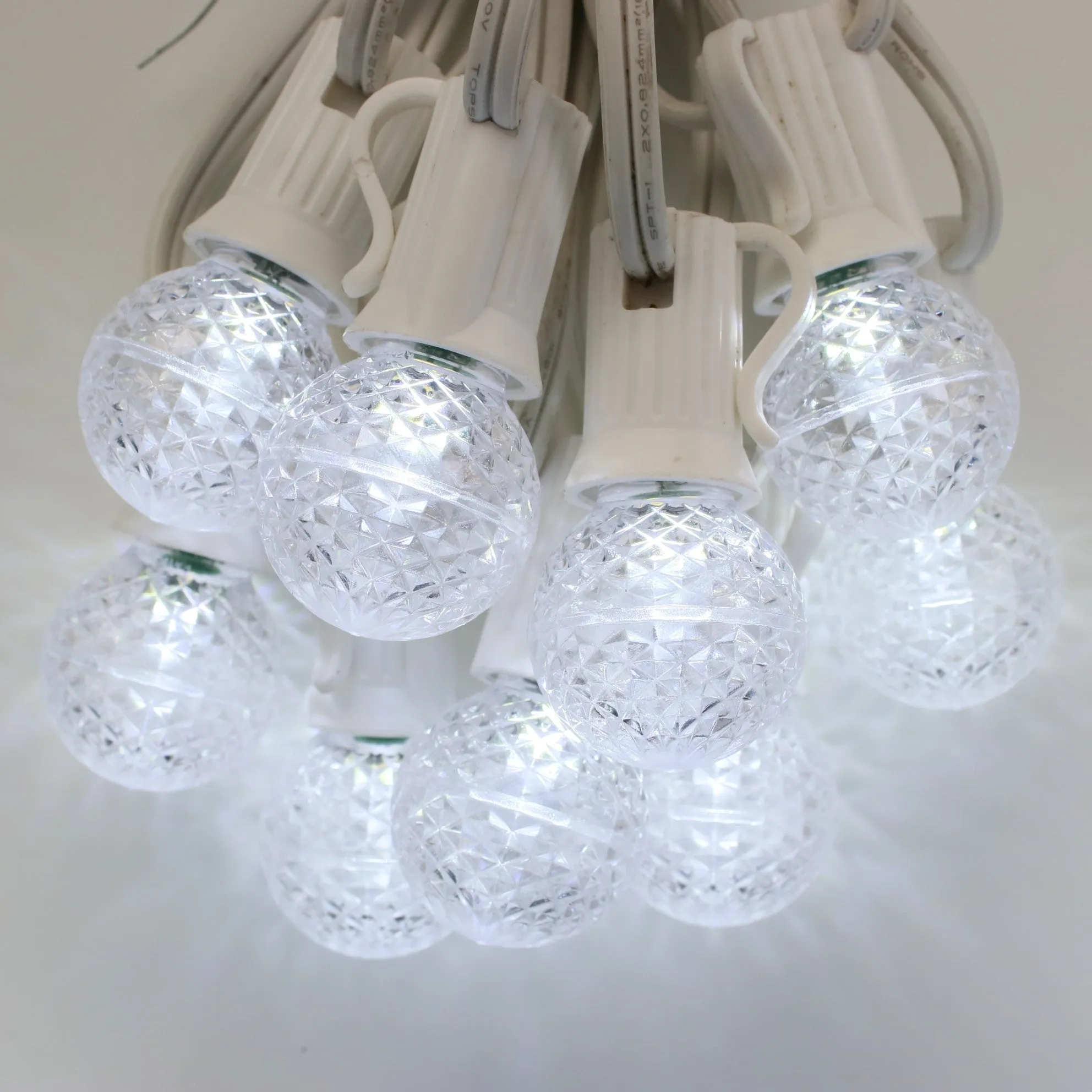 G30 Pure (Cool) White LED Bulbs E12 Bases (25 Pack)