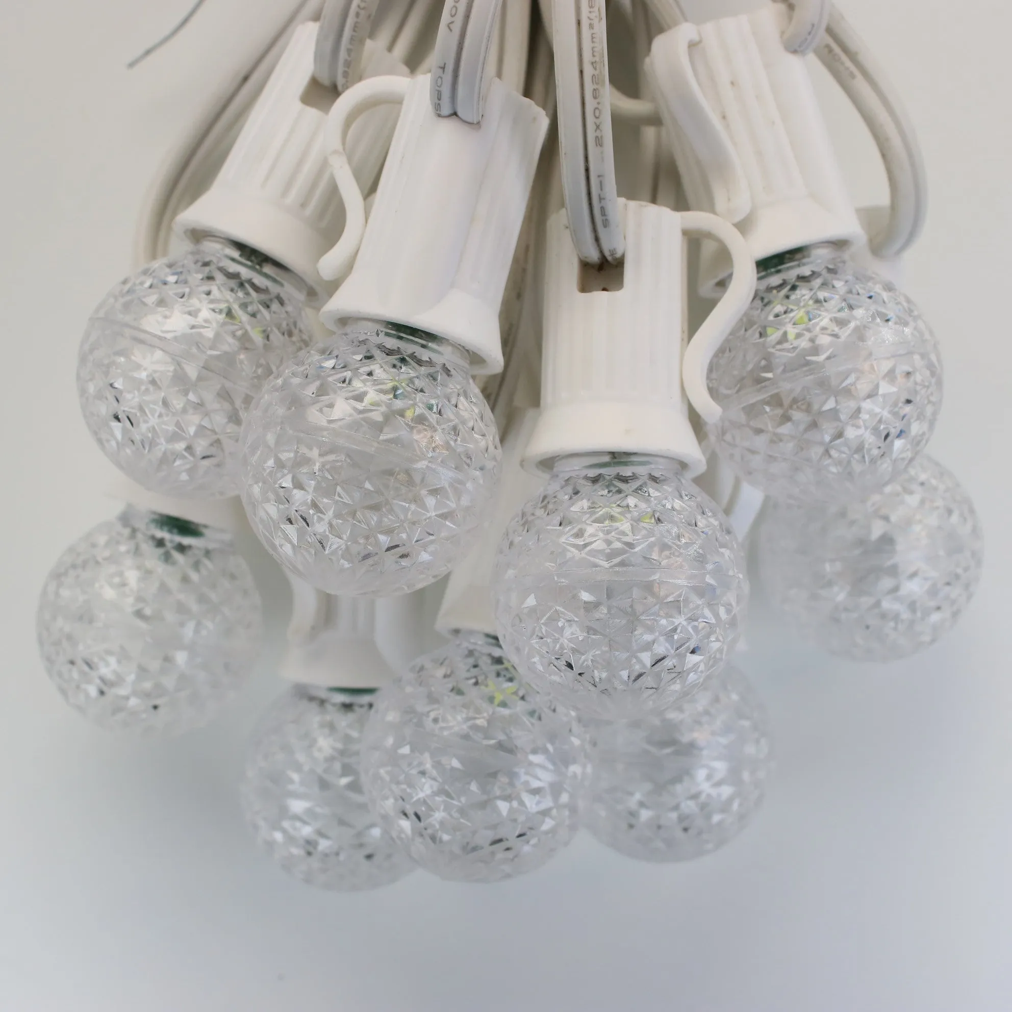 G30 Pure (Cool) White LED Bulbs E12 Bases (25 Pack)