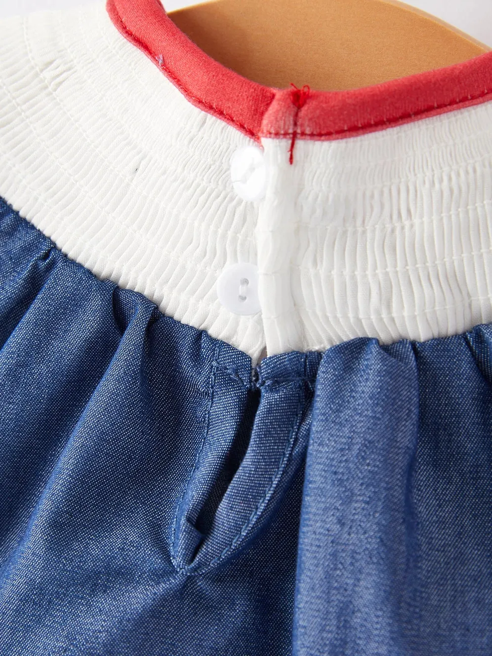 Girls Farm Smocking Embroidered Romper