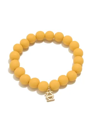 Giselle Matte Beaded Stretch Bracelet-Honey