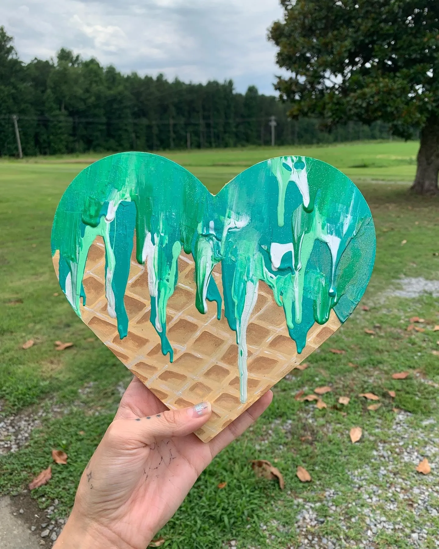 Green Wooden Psychedelic Ice Cream