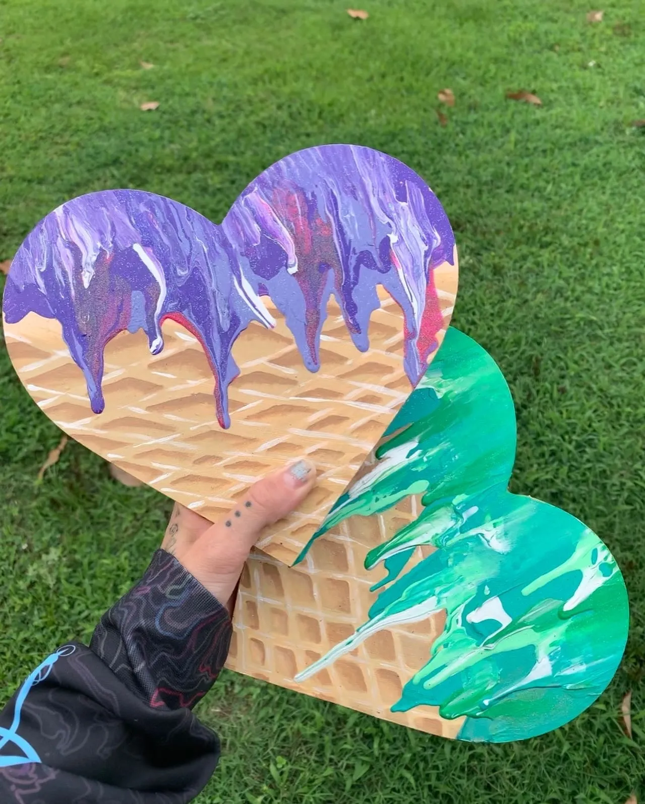 Green Wooden Psychedelic Ice Cream