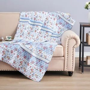 Greenland Home Fashions Betty Lace-Embellished Throw Blanket - 50x60", White