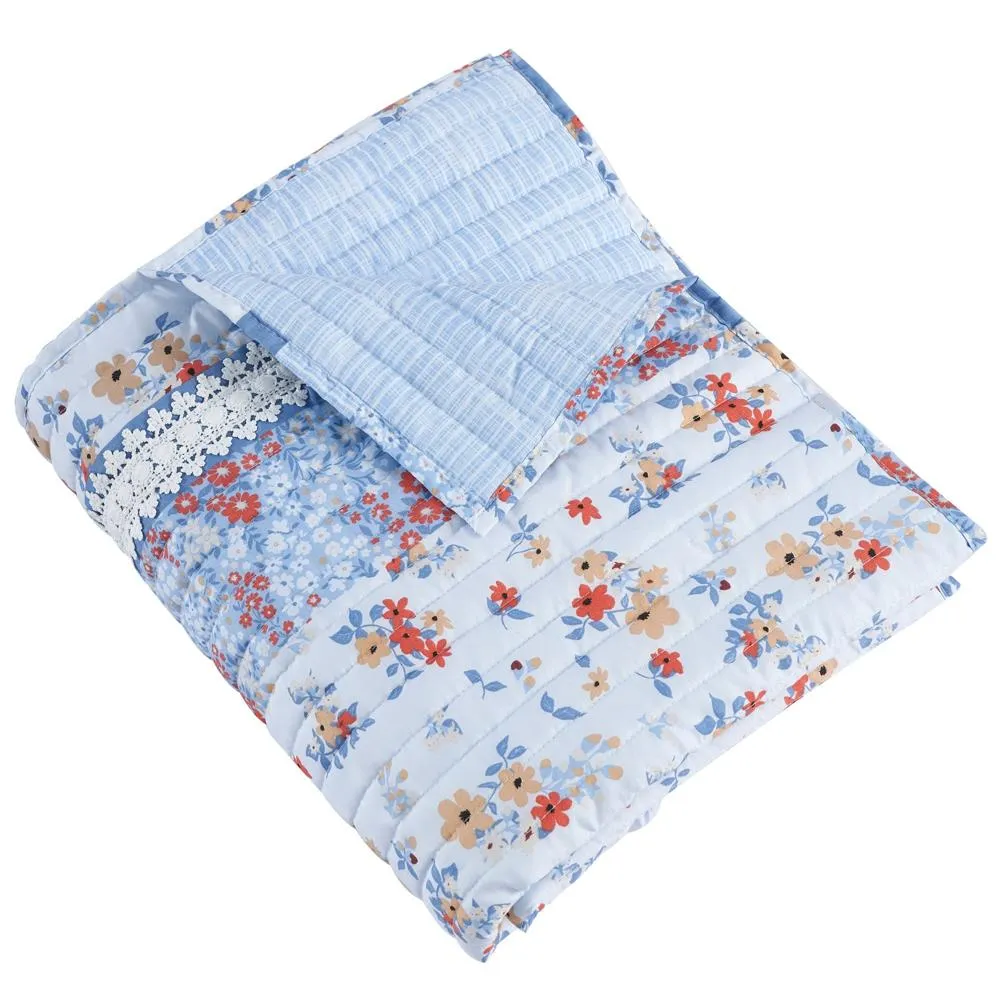 Greenland Home Fashions Betty Lace-Embellished Throw Blanket - 50x60", White