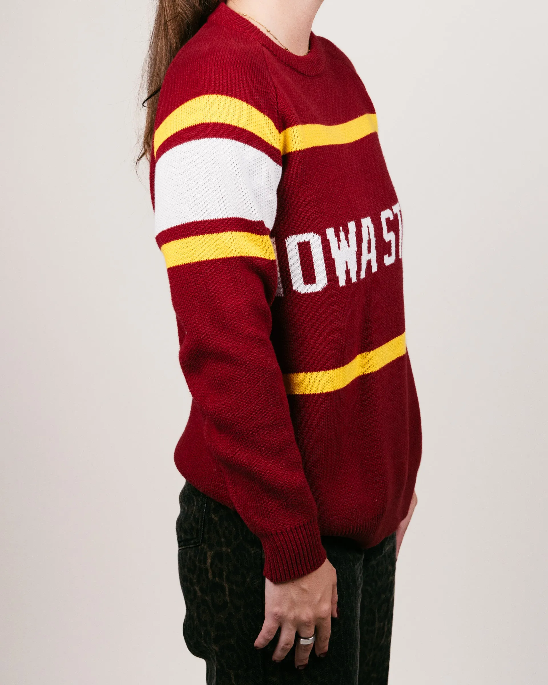 Iowa State Cyclones Stripes Cardinal Sweater