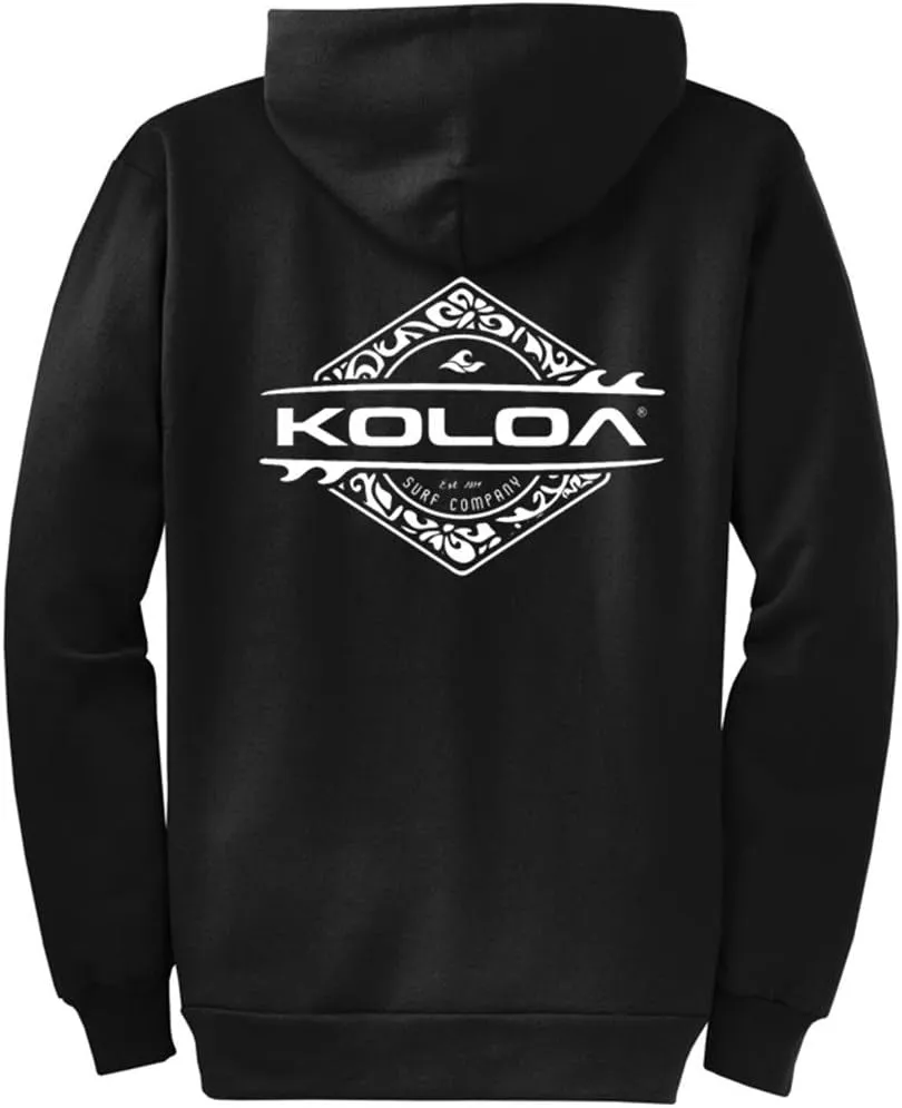 Koloa Diamond Thruster Surfboards Logo Full Zipper Hoodies in Sizes S-5XL