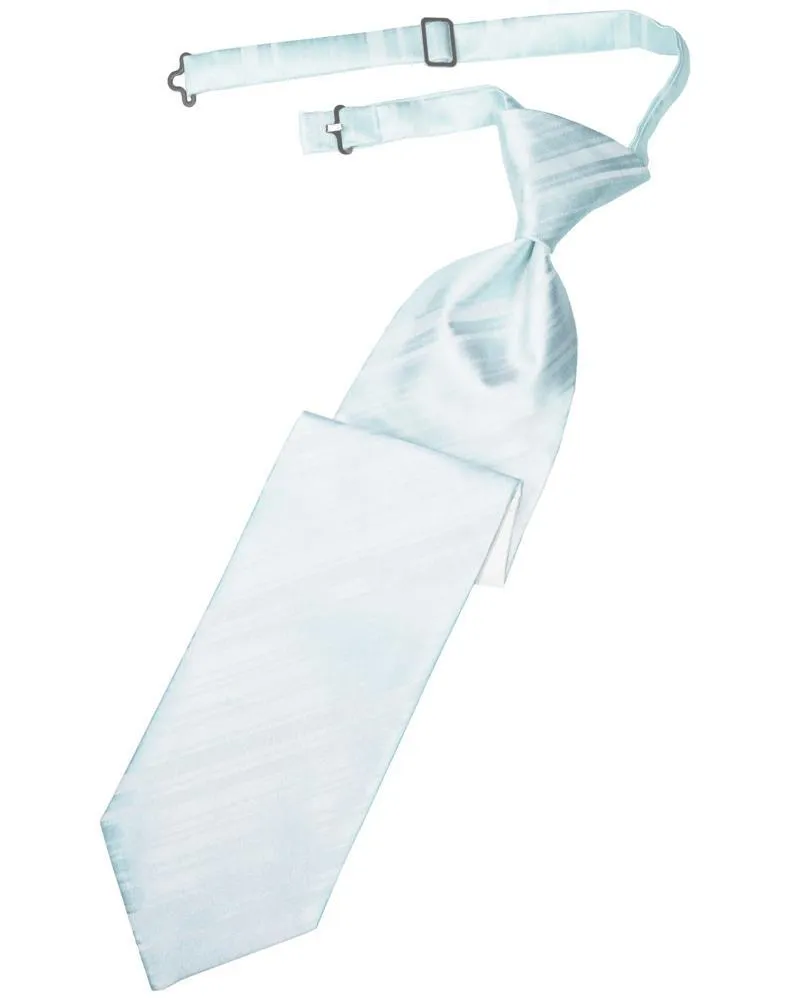 Light Blue Striped Satin Necktie