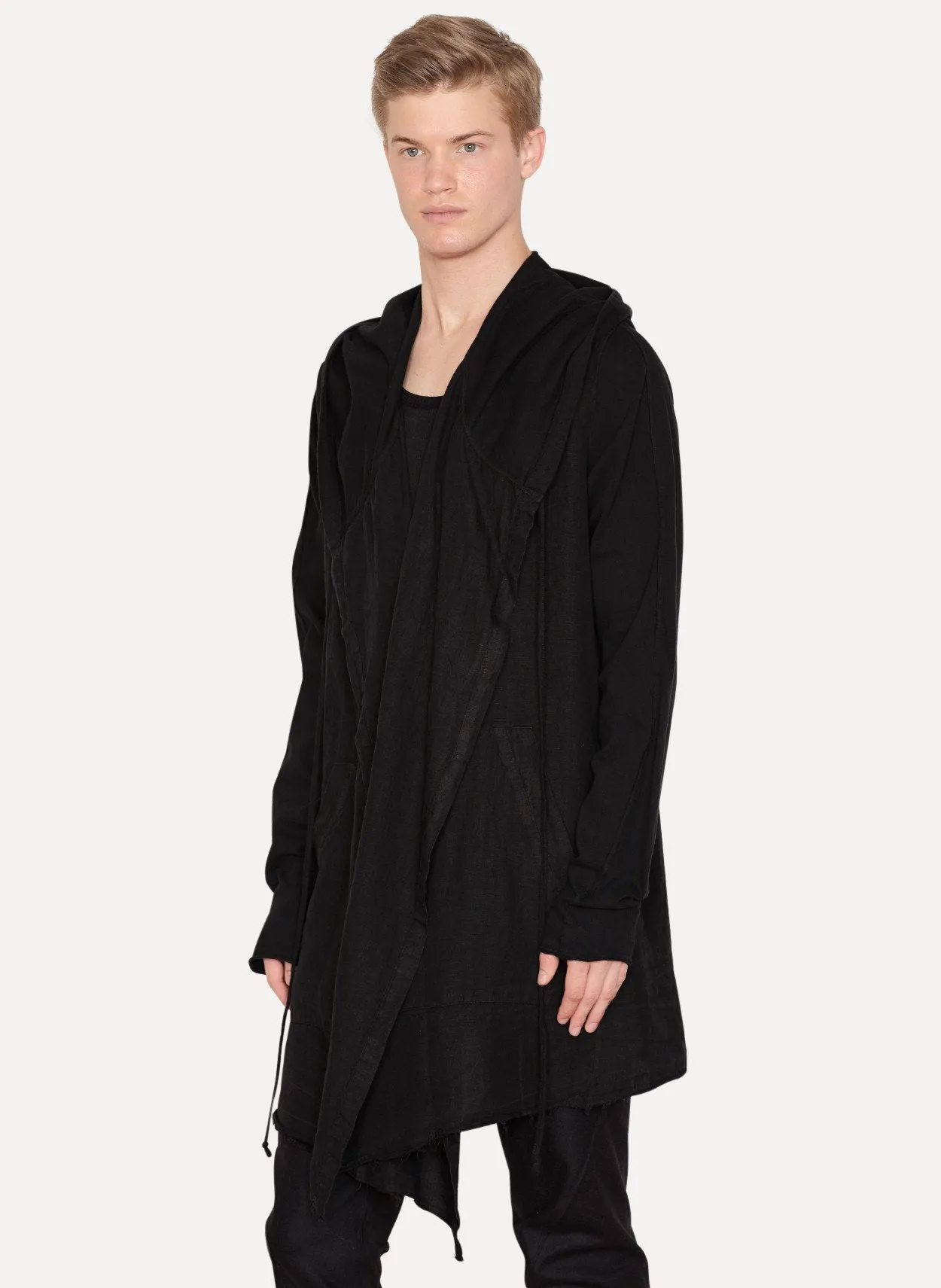 Linen Hooded Cardigan