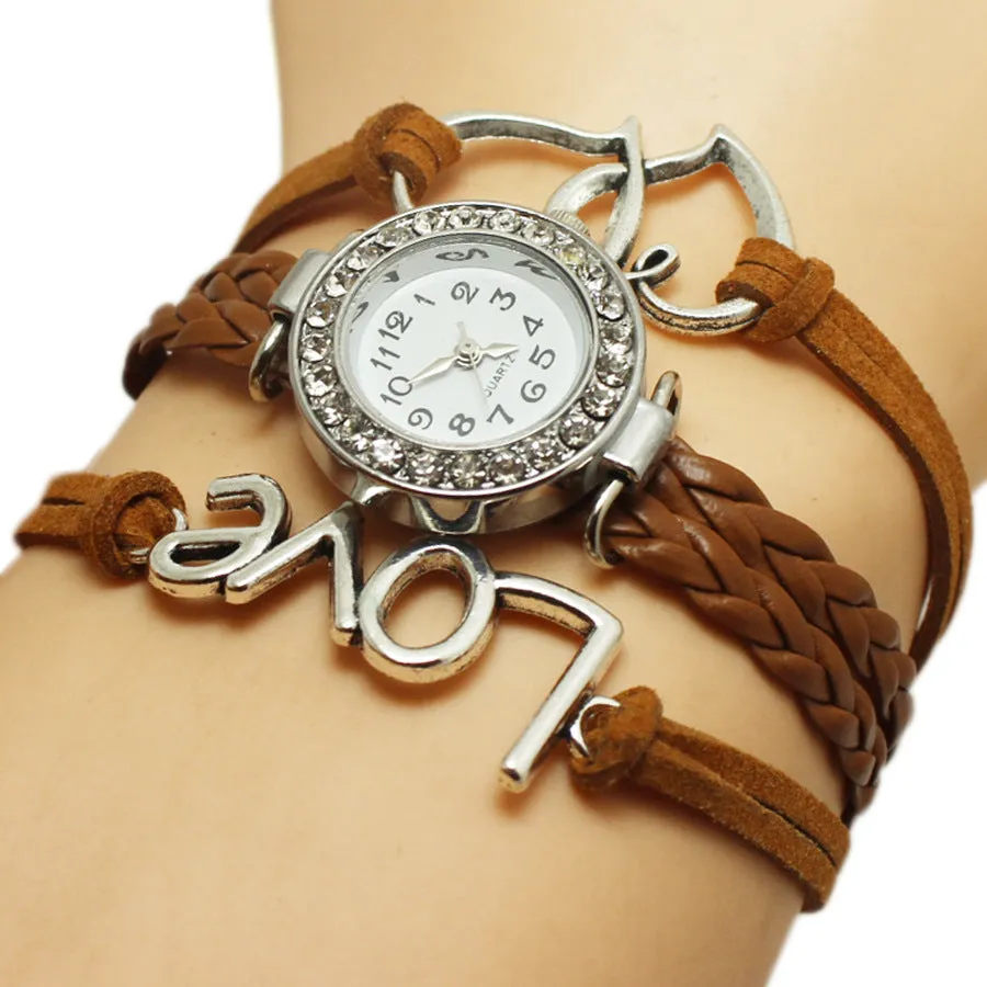Love Weave Double Heart Multi-layer Timepiece